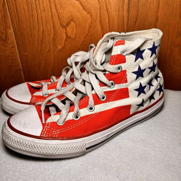 Converse Chuck Taylor All Star USA Flag High Top Sneakers Size 2.5 Stars Stripes - Picture 2 of 5